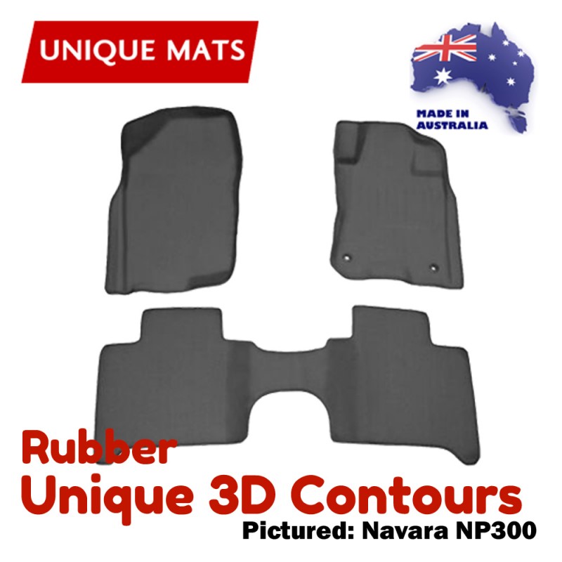 Nissan Navara NP300 D23 2015 - 2018 Unique 3D Contours & 1Pc Rear in Rubber