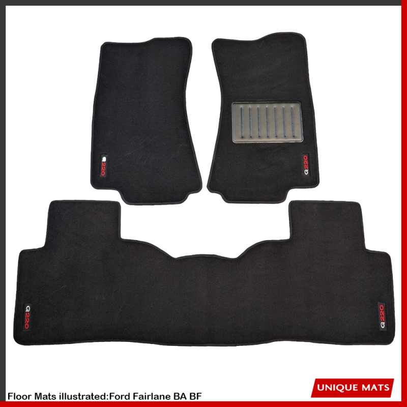 Ford Fairlane BA BF 2002 - 2008 Custom Fit Mats 3Pc with G220 Logo